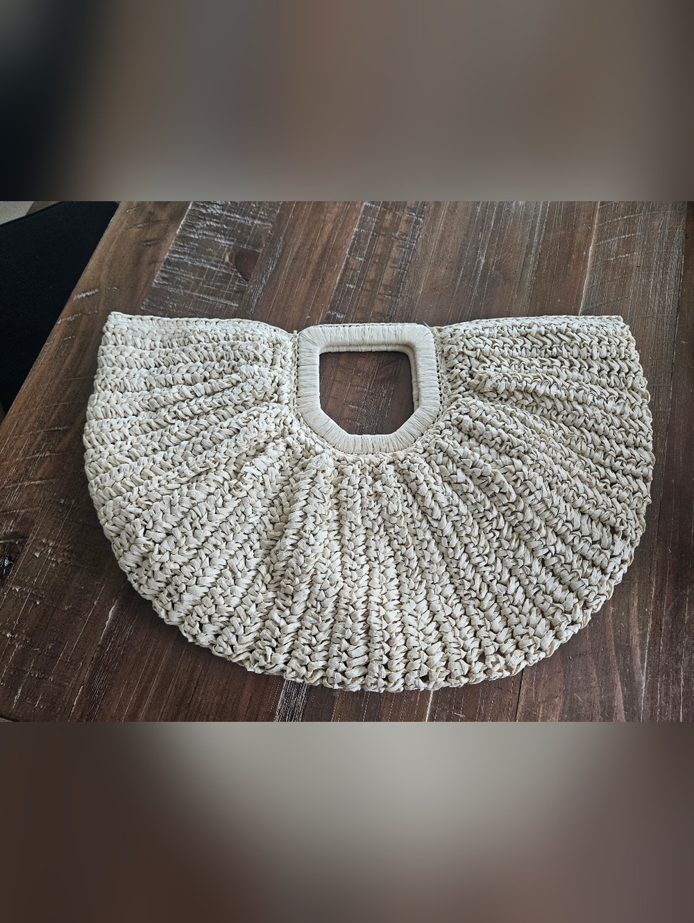 Cream Woven Straw Tote Bag - Lightweight Summer Handbag